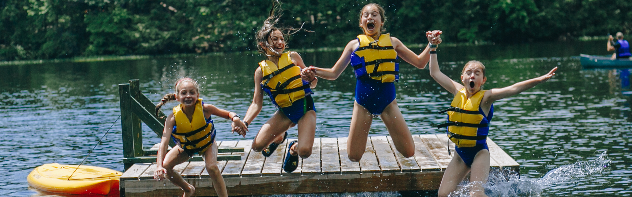 4 campers jump in lake