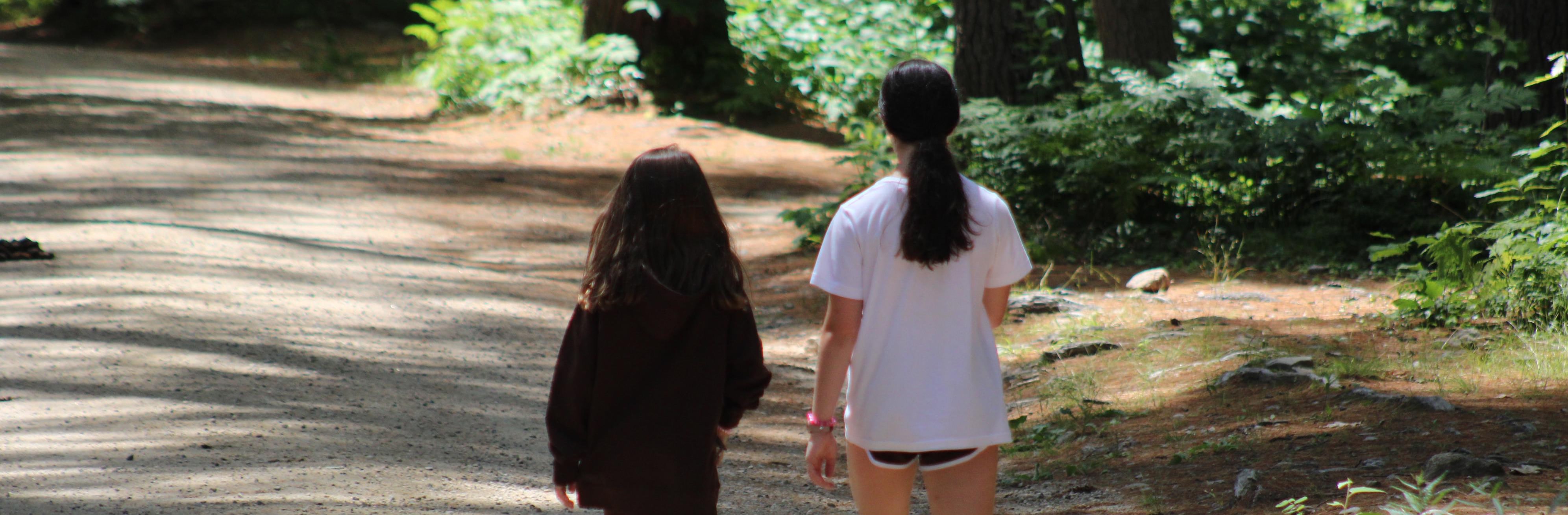 Campers walk together