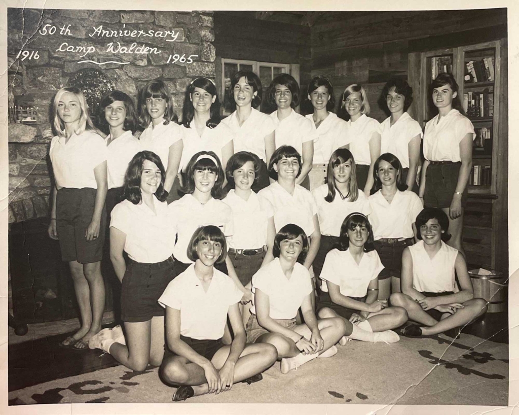 Historic scene at Camp Walden of girls in a cabin in 1965.